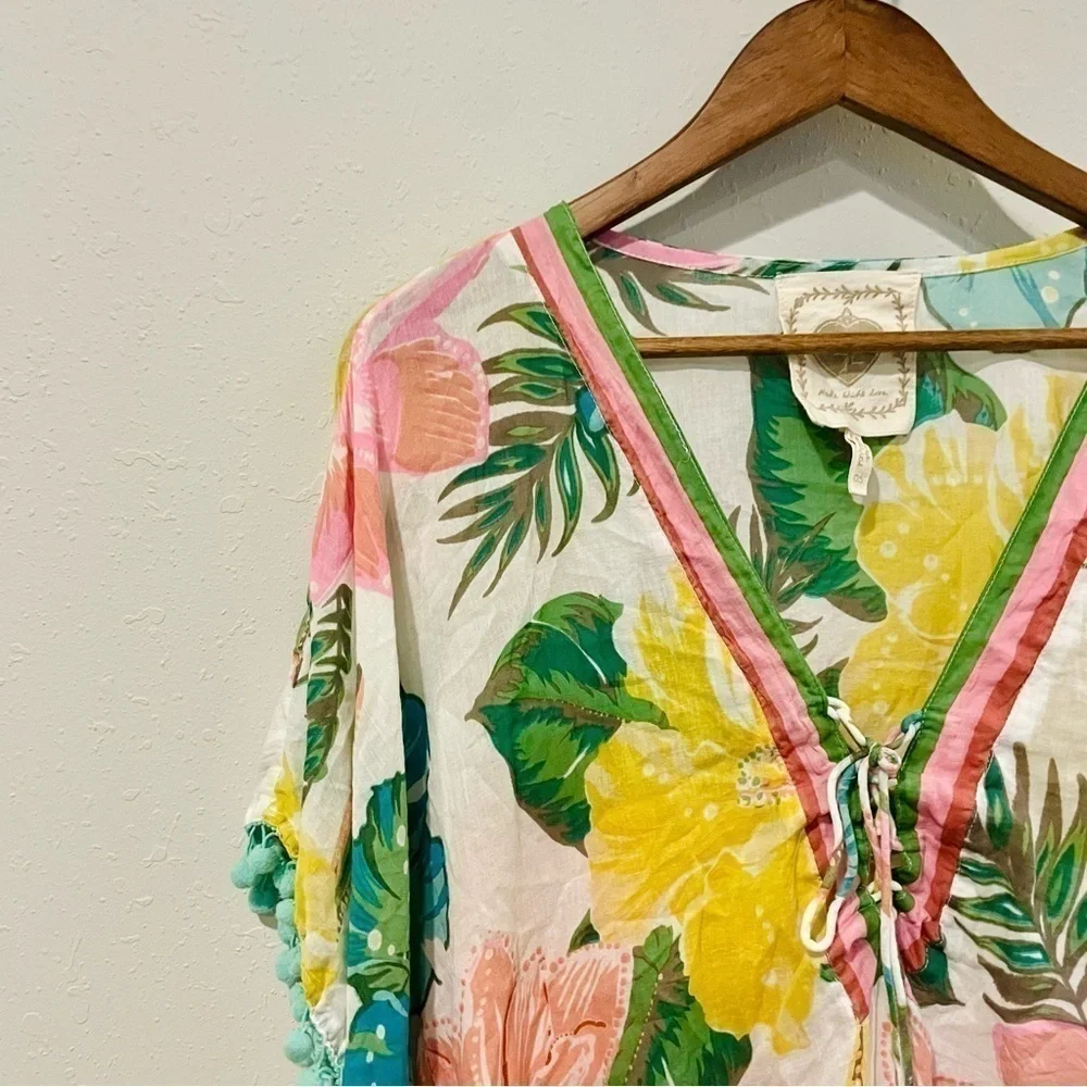 Z&L Europe Tropical Floral Pom Pom Swim Cover